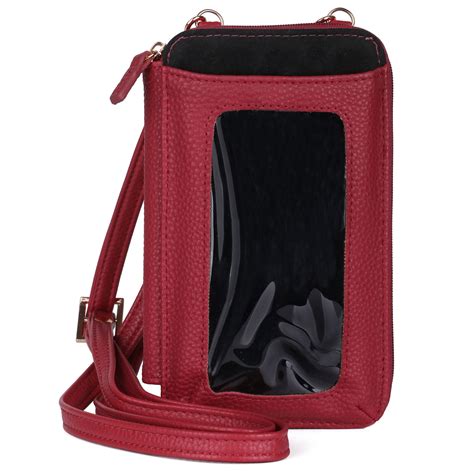 Julia Buxton Pebble RFID Everywhere Crossbody Red